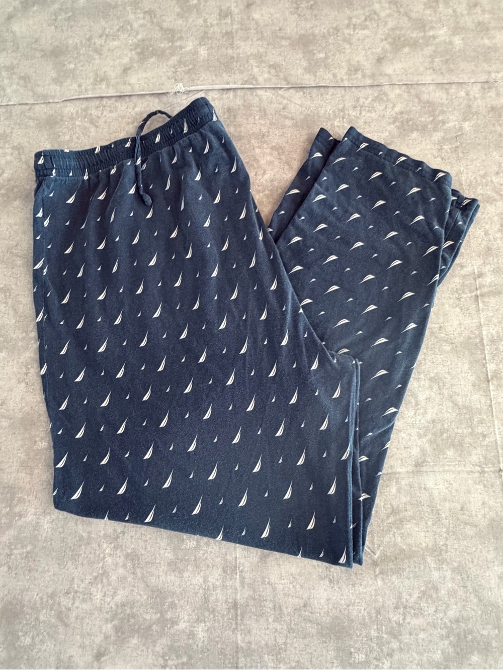 Nautica Navy Jogger Pants with White Sailboat Print
